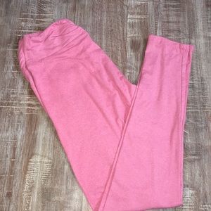 LULAROE O/S heather salmon colored leggings